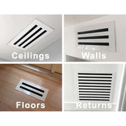 Texas Buildmart 14x14 Modern AC Vent Cover, Decorative White Aluminum Heating and Cooling Register Grille, Standard Linear Slot Diffuser