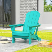 Westintrends WWT00030 Outdoor Folding HDPE Adirondack Chair, Patio Seat, Weather Resistant, Turquoise