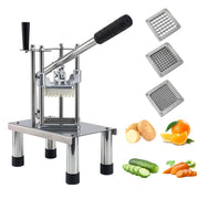 Lemonenergy Commercial Vegetable Fruit Chopper Food Dicer with 1/4, 3/8, 1/2 Inch Stainless Steel Blades, Aluminum Alloy Frame, Silver