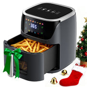 HOMSHADE AirFryer3 r with 8 Food Preset, LED Digital Touch Screen, Roast, Reheat, Dehydrate, Bake, Steam