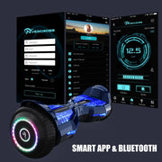 Evercross EV2 Hoverboard, 6.5'' Hover Board with Seat Attachment, Self Balancing Scooter with APP & Bluetooth Speaker, Blue