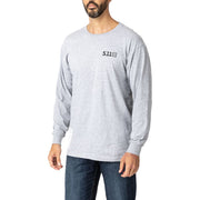 5.11 Tactical Locked and Logoed Long-Sleeve T-Shirt for Men - Heather Grey - XL