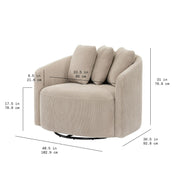 Living Style Group 2772-6423F-80K Beautiful Drew Chair by Drew Barrymore Fawn Cord