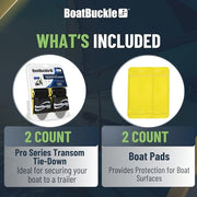 BoatBuckle Pro Series Transom Tie-Down 2-Pack - 2' x 2''
