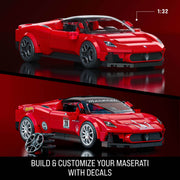 Mattel Brick Shop Hot Wheels Maserati MC20 Building Toy Kit, 250 Pieces - Multicolor