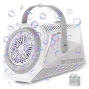 TINANA Bubble Machine Automatic Bubble Blower, Over 20,000 Bubbles Per Minute, Blue Ambient Lights, Portable Battery Operated, White
