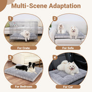 KSIIA Washable Dog Bed with Premium Plush Fabric, Balanced Fiber Filling, Non-Slip Bottom, Machine Washable, XLarge, 41in