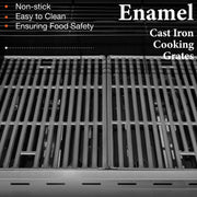 Summit Living 4 Burner Propane Gas Grill with Side Burner Stainless Steel 42,000 BTU(Silver)