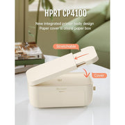 HPRT CP4100 Thermal Dye Sublimation Photo Printer, 4x6, Wi-Fi Wireless, AR Video Printing, Portable, Beige, Includes 20 Sheets Photo Paper and Ribbon