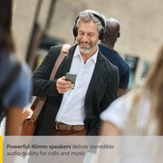 Jabra Evolve2 75 Wireless Over-Ear Headset with Advanced Active Noise Cancellation, 8-Mic Technology, USB-C, Charging Stand, Black