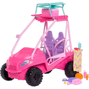 Mattel Barbie Mysteries Beach Detectives Ultimate Beach Buggy Playset, Hot Pink, Includes 10+ Accessories, Seats 4 Dolls JFV68