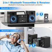 Jazmm w18-black Stereo System for Home with Boombox CD and Cassette Player Combo