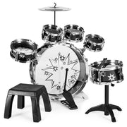 Best Choice Products SKY1884 11-Piece Kids Starter Drum Set w/ Bass Drum, Tom Drums, Snare, Cymbal, Stool, Drumsticks