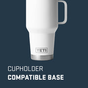 YETI Rambler 30 oz Travel Mug, Stainless Steel, Double-Wall Vacuum Insulated, Leak-Resistant Stronghold Lid, White, 888830214565