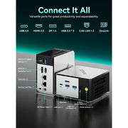 GMKtec M8 Mini PC, AMD Ryzen 5 PRO 6650H, 16GB LPDDR5 RAM, 512GB NVMe SSD, Triple 4K Display, WiFi 6E, Bluetooth 5.2, USB-C, Silver
