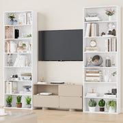 Homfa 7-Tier Tall Freestanding Bookcase, 82 in, Particle Board, White or Blue