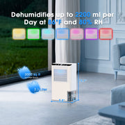 GOOVI Whole House Dehumidifier, 85oz Water Tank, Energy-Efficient, Quiet Operation, White, CS10
