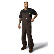 Carhartt Men's Washed Duck Insulated Bib Overall, Dark Brown, Small, 104031-DKB
