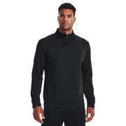 Under Armour Fleece Quarter-Zip Long-Sleeve Pullover for Men - Black/Black - S