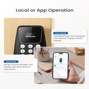 DESLOC C100 Plus-W Keyless Entry Door Lock with Keypad and Screen, Auto Lock, Silver