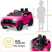 UBesGoo 270217662 Ride On Car Truck 12V Chevrolet Tahoe Kids Battery Powered Ride On Toys Pink