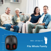 Comfier CF-52WM12-CA Shiatsu Foot Massager with Heat and Deep Kneading for Feet up to Size 13, Black