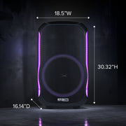 Altec Lansing Soundrover 210 Wireless Party Speaker, 210W Portable Bluetooth Speaker with 15-Inch Woofer, Multi-Color LED Lights, 12-Hour Battery, Mic and Guitar Inputs, Black, IMT8200-BLK