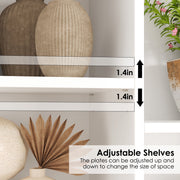 Homfa FPB-057 21-Cube Wood Bookcases with Adjustable Shelves, White