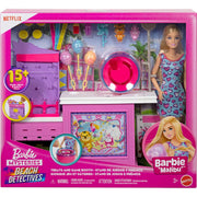Mattel Barbie Mysteries Beach Detectives Playset with Malibu Doll, Cotton Candy Machine, Interactive Game Booth, Over 20 Accessories