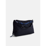 No Boundaries Womens Large Nylon Tote Shoulder Bag with Paracord Strap, Adjustable Crossbody Strap, Zipper Closure, Black