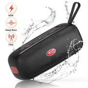 GCZ BT108 Portable Wireless Bluetooth Speaker, 40W, Dual 2-Inch Drivers, Bluetooth 5.4, IPX7 Waterproof, 24-Hour Battery, Black