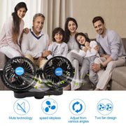 Enloy XOOL-CZFS01 12v Electric Auto Cooling Fan For Backseat, Black