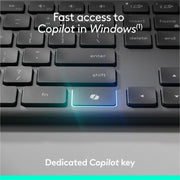 Logitech Signature Slim Wireless Keyboard and Mouse Combo, Business Copilot Edition, Bluetooth and Logi Bolt Connectivity, Quiet Typing, Black, 920-013271