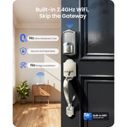 Veise Wifi Fingerprint Smart Deadbolt Lock with Handle Set, Keyless Entry, Front Door Keypad, App Remote Control, Auto-Lock, Satin Nickel
