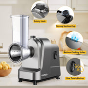 VAVSEA VAVSEA-VSQ-WAL 5-in-1 Electric Vegetable Slicer, 400W Motor, Stainless Steel Blades, Silver