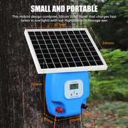 Fasttobuy SG-TT-P9Pro ATMOREA P9 Pro Solar Electric Fence Charger, 1.5J Output, 5 Miles Range, Blue