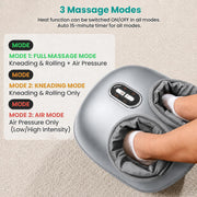 Nekteck Shiatsu Foot Massager Machine with Soothing Heat, Deep Kneading Therapy, Adjustable Air Compression, Silver, FM12
