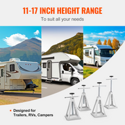 KFFKFF  RV-SJ-6000 RV Stabilizer Jacks, 4 Pack Aluminum RV Leveling Jacks, RV Stack Jacks for RV Travel Trailer Camper, Single Screw Jack Support up to 6000 Lbs, Adjustable from 11 inch to 17 inch