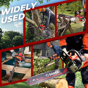Saker 58cc Gas Chainsaw, 3.2HP 2-Cycle Engine, 20-Inch Manganese Steel Bar, Anti-Vibration Rear Handle, Safety Chain Brake, Model 5800