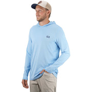 Aftco Air-O Mesh Hooded Fishing Shirt, UPF 50 Sun Protection, Quick Dry, DWR Stain Resistant, Thumb Loops, Lightweight Breathable Fabric, X-Large, Hint of Mint Heather, 81318237