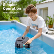Gosvor Cordless Robotic Pool Cleaner for Above Ground Pools, Automatic Pool Vacuum Robot, 90 Mins Runtime, White, X1S