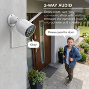 Merkury Smart Full HD Outdoor Security Cameras 3 Pack, 1080P, Night Vision, Two-Way Audio, Wi-Fi Enabled, White, MI-CW355-199W