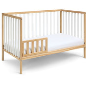 Baby Cache Deux Remi 3-in-1 Convertible Baby Crib, Durable Wood, Two-Tone Natural and White Finish, Four Adjustable Mattress Heights, 27900-NWH