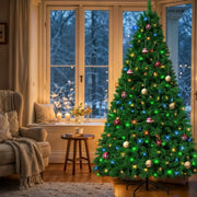 VAVSEA 7.5ft Pre Lit Christmas Tree with 18pcs Ball, Green