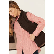 Carhartt Washed Duck Sherpa-Lined Mock-Neck Relaxed-Fit Vest for Ladies - Dark Brown - L
