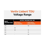 Vertiv Liebert Step Down Transformer, 5050 VA, 5050 Watts, 120 V AC Output, 2U Rack Mount, Black, TDU-6000RTL630