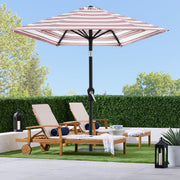 Best Choice Products 10ft Outdoor Steel Market Patio Umbrella, Striped Burgundy, 6-Rib Frame, Crank Lift, Push-Button Tilt, SKY7930