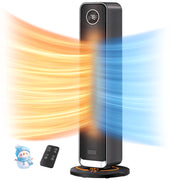 Happinter Patbrela 25-Inch Ceramic Space Heater, 1500W, 4 Heat Settings, Remote Control, 75 Oscillation, ECO Mode, 12H Timer, Quiet Operation