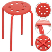 Alden Design Set of 5 Multicolor Indoor Plastic Stack Stools, Backless, 17.3 in Seat Height, Durable Powder-Coated Metal Frame