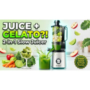 HYSapientia Cold Press Juicer Machine, Masticating Juicer with 250W Motor, 4-Inch Wide Chute, 1000ml Juice Cup, Silver, SD603